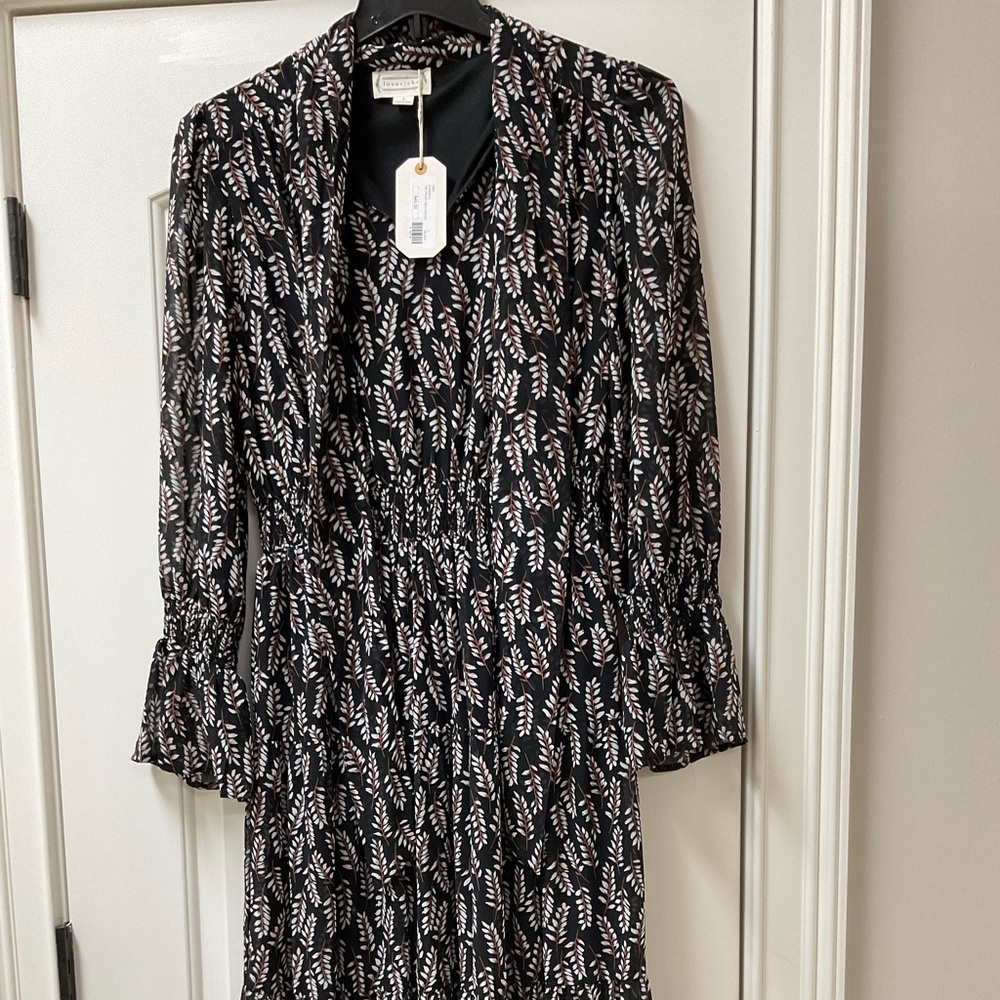 Love Riche Black and White Bishop Sleeve Sundress